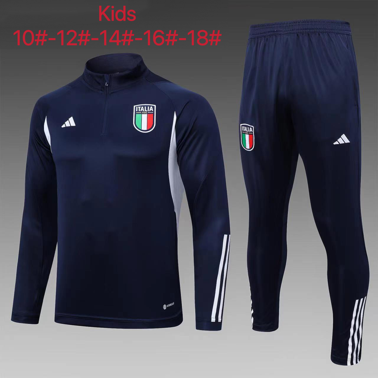 Italy 23-24 Kids Long Sleeve Training Set Royal Blue